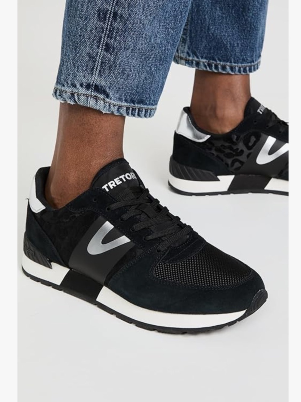 Tretorn Loyola Leopard Print Sneaker with Silver Logo